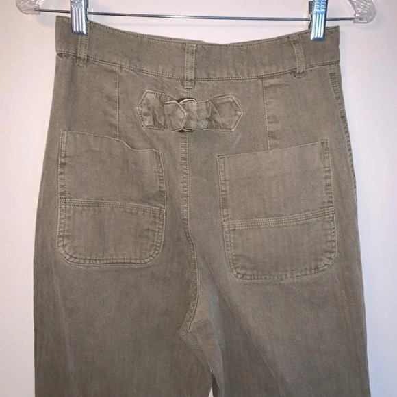 Free People Green High Rise Wide  Leg Cropped Jeans 4 - Picture 10 of 13